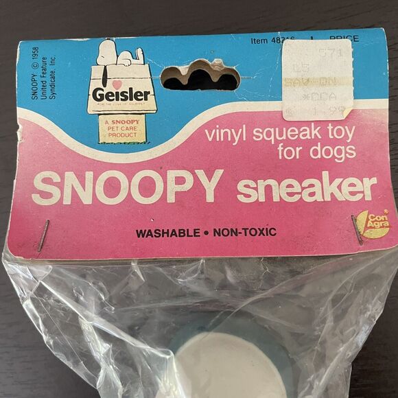 NWT Peanuts Snoopy 7” Vinyl Squeak Dog Toy Squeaker Vintage 1958 Geisler ConAgra - Picture 11 of 11